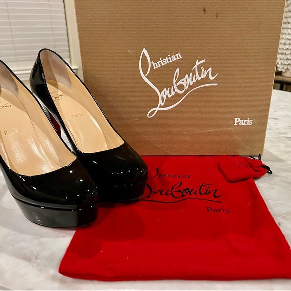 Christian Louboutin Shoes - Christian Louboutin Bianca 120 Black Patent Calf Lthr Size 10.5 (40.5 European)